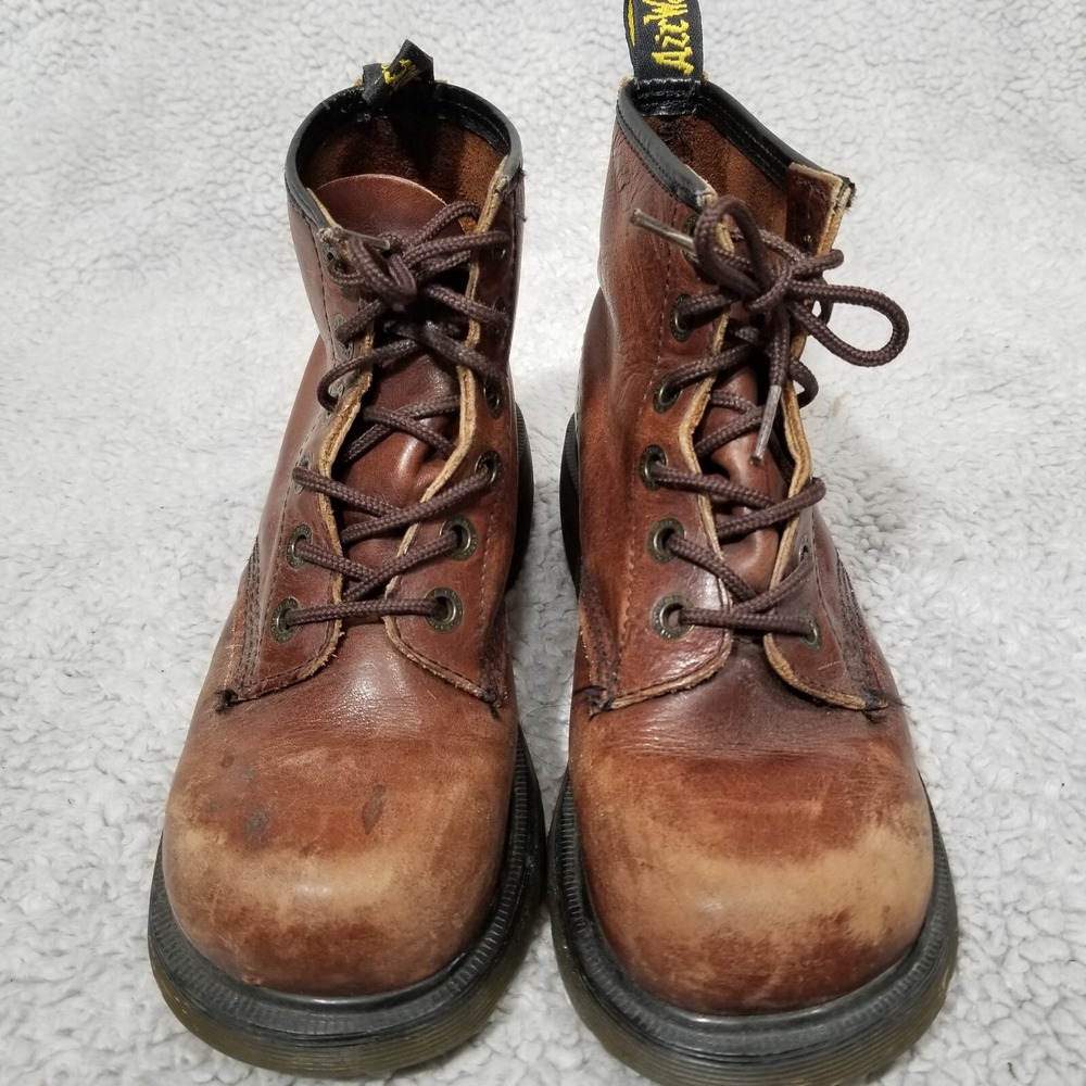 Vintage Dr Martens 8433 Club Sole Made in England 6 Hole Brown Boots Size 4 - Picture 4 of 16